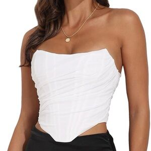 Elegant White Bustier Top